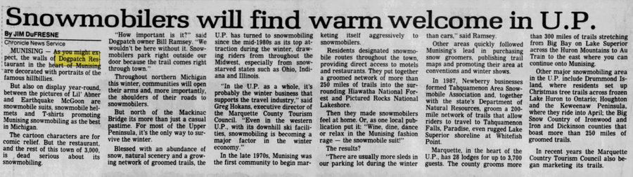 Dogpatch Restaurant - Dec 01 1991 Article